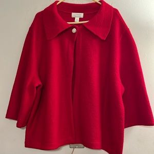 CJ Banks Christopher & Banks Womens Wool Swing Jacket Coat 3/4 Sleeve Sz 3X